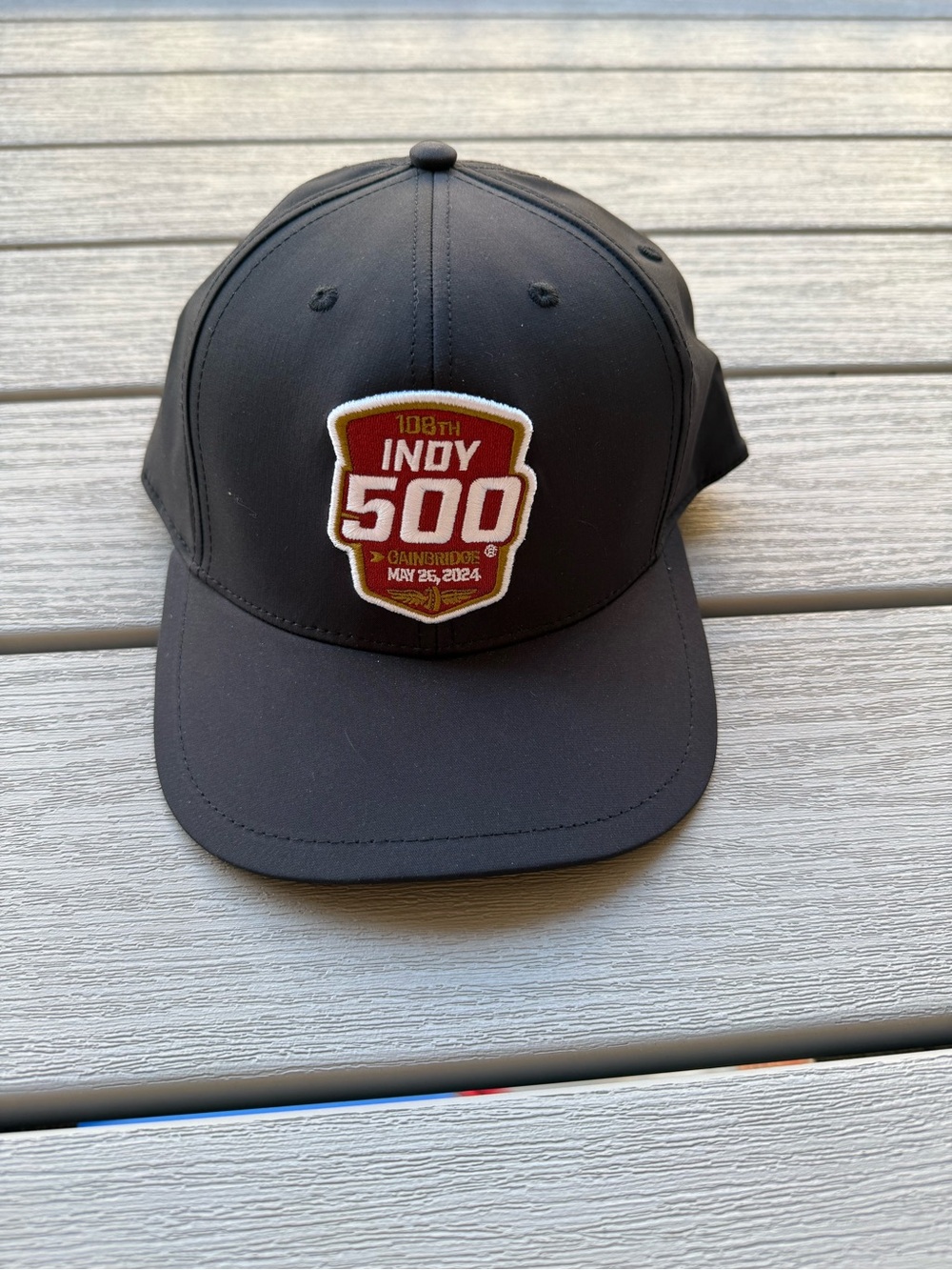 2024 Indy 500 108th Running Official Adjustable Hat Cap Black Gainbridge IndyCar